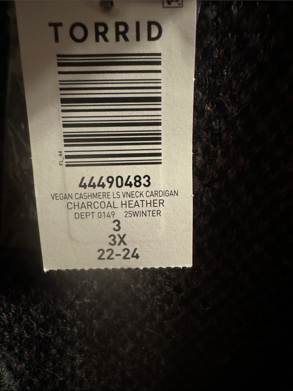 Torrid, NWT Gray Cardigan with Pink & Navy Floral Accents - Picture 3 of 9
